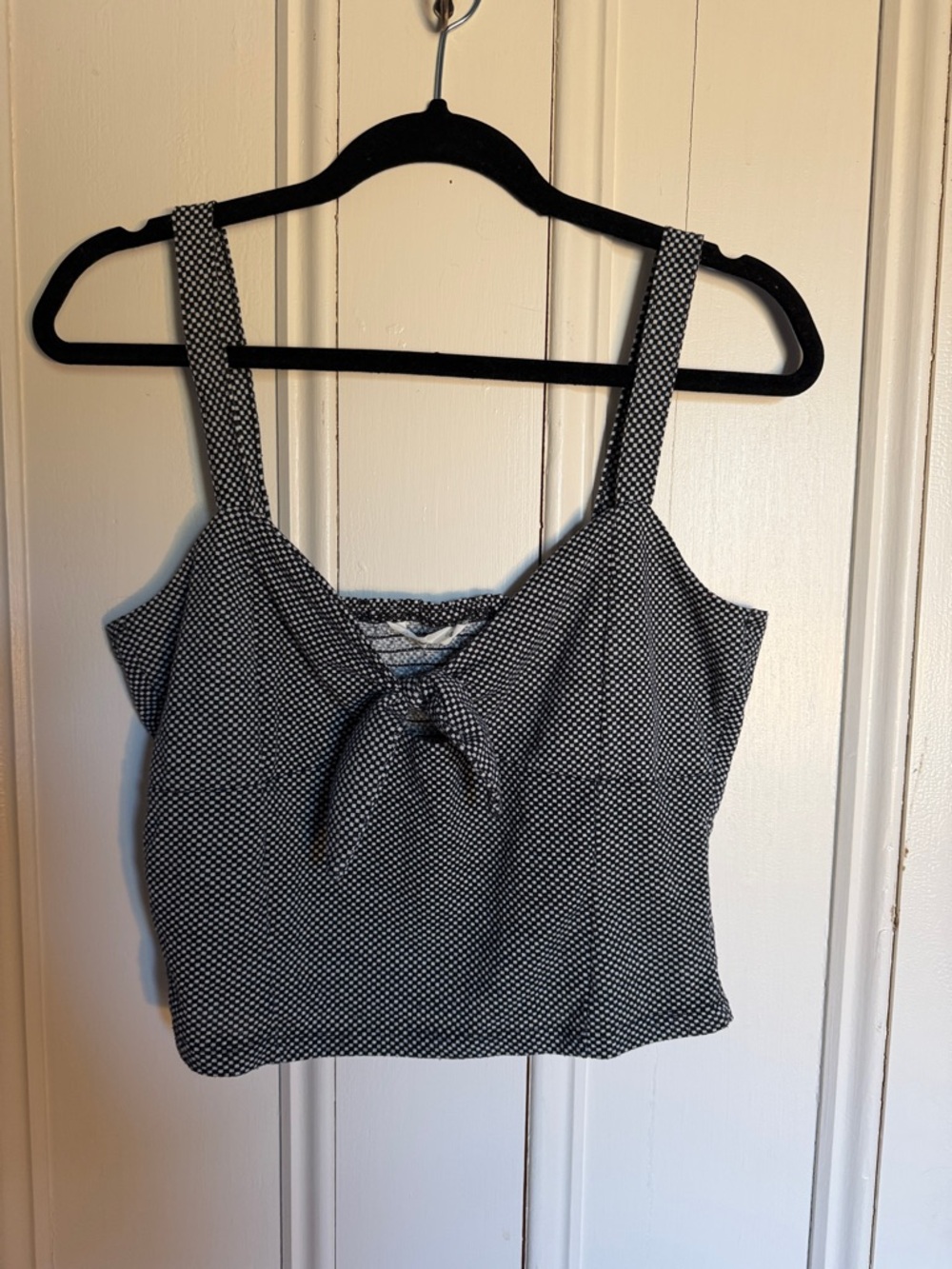 Bluenotes Black & White Polka Tie-Front Crop Top
